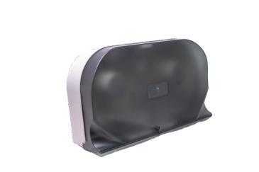 CHICAGO WHOLESALE AUCTION Toilet Paper Dispenser, Double Roll, Jumbo, Translucent Black, Red Dot AZ9100RD