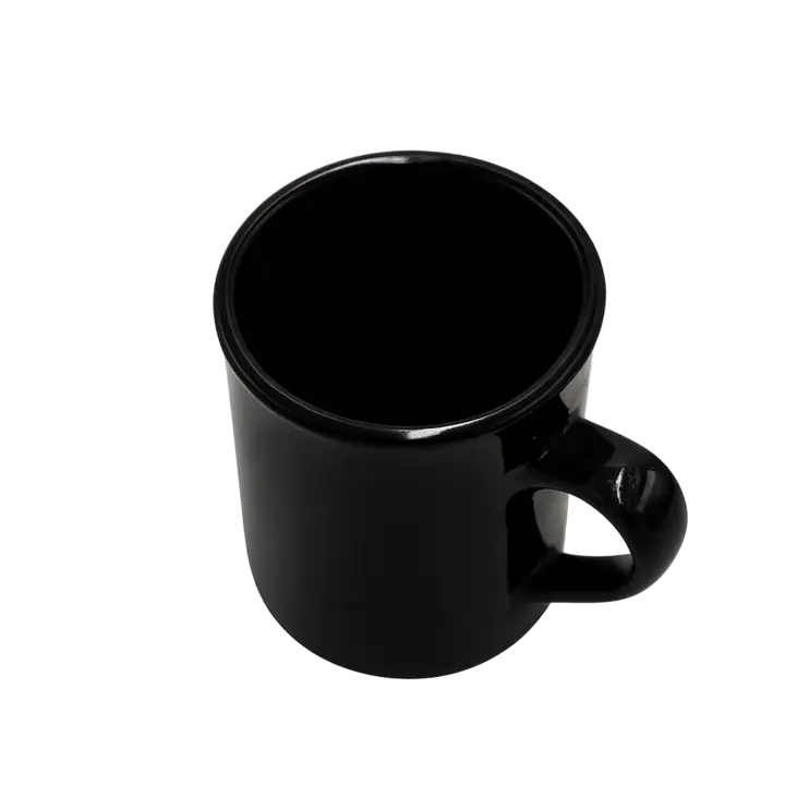 Coffee Mug, 8 Oz, Black, Porcelain, Rego