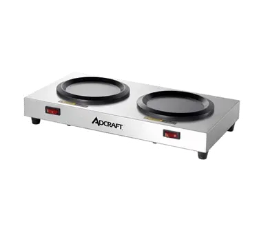 Ardous Trading Ardous Trading Coffee warmer, Double, Stainless steel, W 15 in., D 8.125 in., H 3 in., Stainless, 120V.