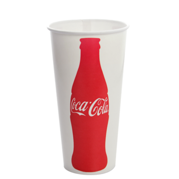 LOLLICUP Cold Cup, 22 oz, "Coke" Print, Paper, (100/Case), Karat C-KCP22 (COKE)