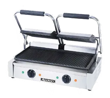 Admiral Craft Admiral Craft Commercial Double Panini Grill – 8" Plates, Thermostat