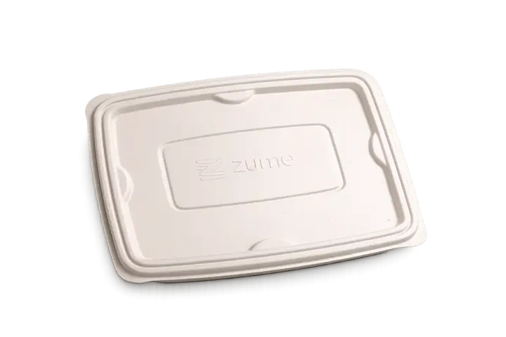 Arvesta Compostable Bagasse Lid for Medium & Large Rectangular Trays – Sugarcane Fiber Food Container Lid (Eco-Friendly)