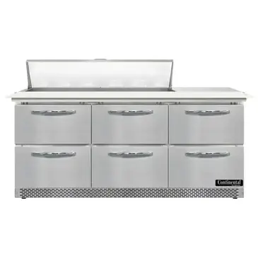 Continental Refrigerator D72N12C-FB-D Refrigerated Counter, Sandwich / Salad Unit