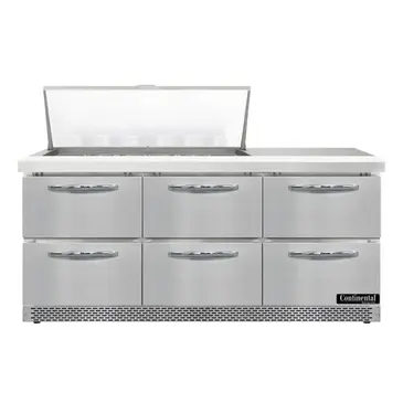 Continental Refrigerator D72N18M-FB-D Refrigerated Counter, Mega Top Sandwich / Salad Un