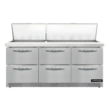 Continental Refrigerator D72N30M-FB-D Refrigerated Counter, Mega Top Sandwich / Salad Un