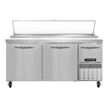 Continental Refrigerator PA68N Refrigerated Counter, Pizza Prep Table