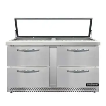 Continental Refrigerator SW60N24M-HGL-FB-D Refrigerated Counter, Mega Top Sandwich / Salad Un