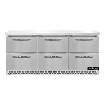 Continental Refrigerator SW72N-FB-D Refrigerated Counter, Work Top