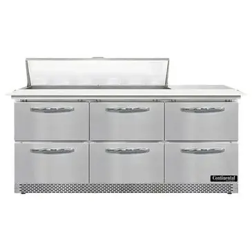 Continental Refrigerator SW72N12C-FB-D Refrigerated Counter, Sandwich / Salad Unit