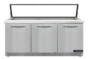 Continental Refrigerator SW72N30M-HGL-FB Refrigerated Counter, Mega Top Sandwich / Salad Un