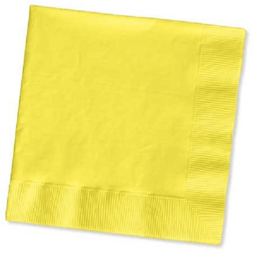 CONVERTING Beverage Napkin, 10" x 10", Yellow, Paper, 2 Ply, (50/Pack) Creative Converting 139180154