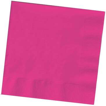 CONVERTING Beverage Napkin, 10" x 10", Hot Pink (Magenta), Paper, 2 Ply, (50/Pack) Creative Converting