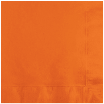 CONVERTING Beverage Napkin, 10" x 10", Sunkissed Orange, Paper, 2 Ply, (50/Pack) Creative Converting 139352154