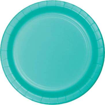 CONVERTING Plate, 7", Teal Lagoon, Paper, (24/Pack),Creative Converting 324766