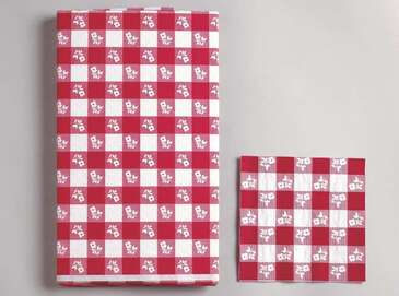 CONVERTING Table Cover, 54" x 108", Red Gingham, Plastic, Creative Converting 39188