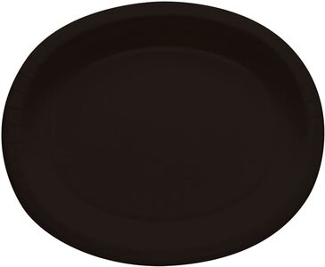 CONVERTING Platters, 10" x 12" x 1", Black Velvet, Sturdy Paper, Oval, (8/Pack) Creative Converting 433260