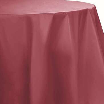 CONVERTING Table Cover, 82", Burgundy, Plastic, Round, Creative Converting 703122