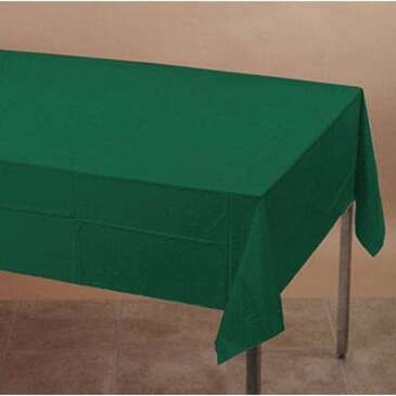 CONVERTING Table Cover, 54"x 108", Hunter Green, Plastic, Creative Converting 72-3124