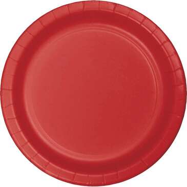 CONVERTING Plate, 7", Red, Paper, (24/Pack) Creative Converting 791031B