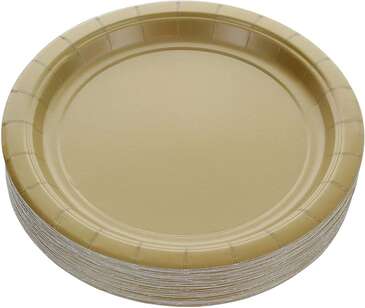 CONVERTING Plate, 7", Gold, Paper, (24/Pack) Creative Converting 79103B