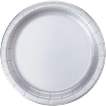 CONVERTING Plate, 7", Silver, Paper, (24/Pack) Creative Converting 79106B