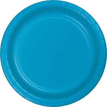 CONVERTING Plate, 7", Turquoise, Paper, (24/Pack) Creative Converting 793131B