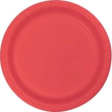 CONVERTING Plate, 7", Coral, Paper, (24/Pack), Creative Converting 793146B