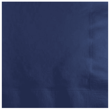 CONVERTING Beverage Napkin, 10" x 10", Navy Blue, Paper, 2 Ply, (50/Pack) Creative Converting 801137B