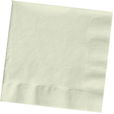 CONVERTING Beverage Napkin, 10" x 10", Ivory, Paper, 2 Ply, (50/Pack) Creative Converting 80-161B
