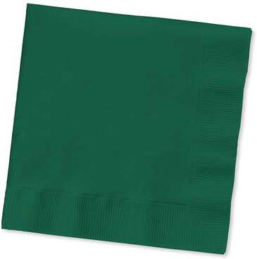 CONVERTING Beverage Napkin, 10" x 10", Hunter Green, 2 Ply, (50/Pack), Creative Converting 80-3124B