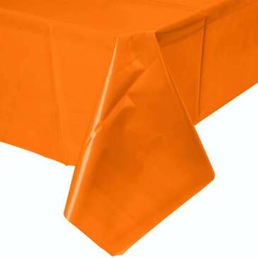 CONVERTING Table Cover, 54" x 108", Sun kissed Orange, Plastic, Creative Converting 1192