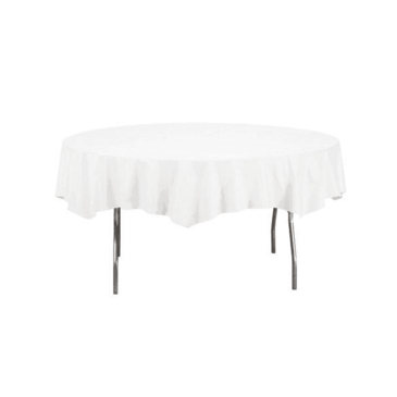 CONVERTING Table Cover, 82", White, Tissue, Round, Creative Converting 923272