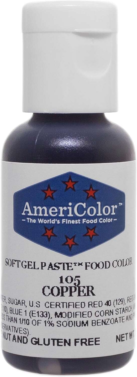 AMERICOLOR CORPORATION AMERICOLOR CORPORATION Copper (Fleshtone) Food Coloring, 0.75 Oz, Soft Gel Paste, AmeriColor 105