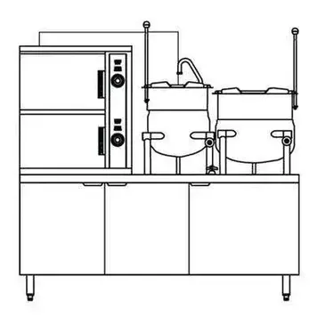 Crown GCX-10-6-10 Steamer Kettle Combination, Gas