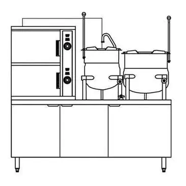 Crown GCX-2-6-6 Steamer Kettle Combination, Gas