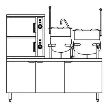 Crown SCX-10-6-10 Steamer Kettle Combination, Steam Coil