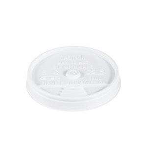 DART SOLO CONTAINER Sip Thru Plastic Lid, 12 oz, White, (100/Pack) Dart 12UL