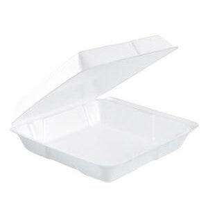 DART SOLO CONTAINER Hinged Container, 9.75" x 5.25", White, Foam, (200/Case) Dart 95HT1R