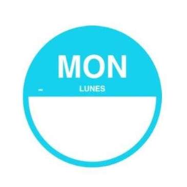 DAYMARK SAFETY SYSTEMS Labels, 1", Circle, "Sunday", Bilingual, (1000/Roll) Daymark Safety Systems 1100316