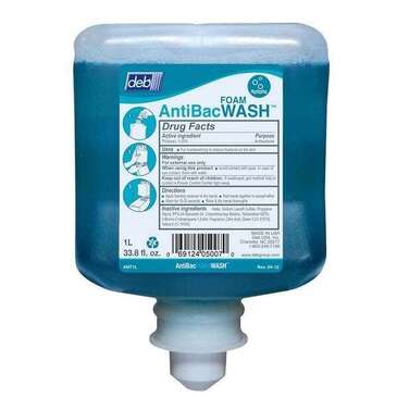 DEB SBS, INC. Foam Soap, 1 L., Blue, Antibacterial, Refill, Deb SBS 57250