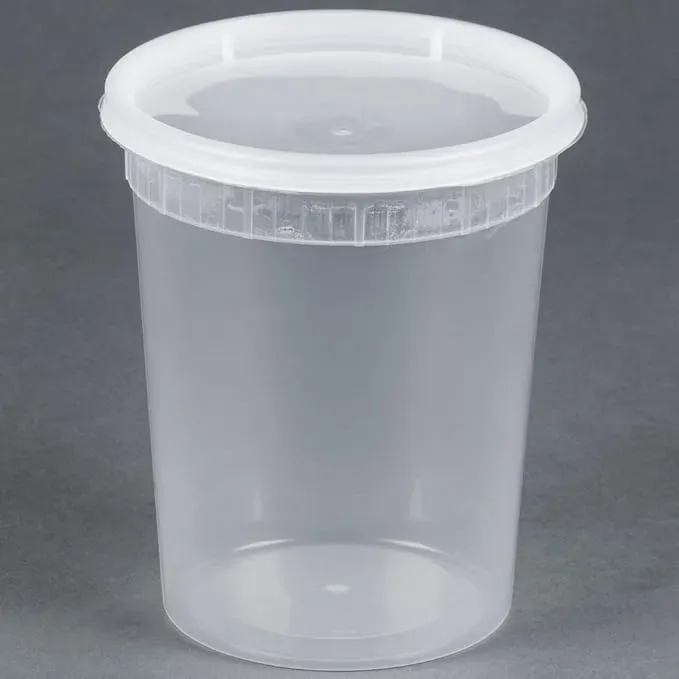 Deli Container, Injection Molded, 32 Oz, Translucent, Pp, W/ Lid (Pack ...