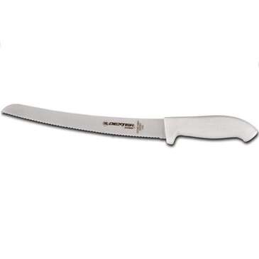 DEXTER-RUSSELL, INC. Bread Knife 8", White Handle, Stainless Steel, Offset, Scalloped Edge , DEXTER RUSSELL INC. 31606