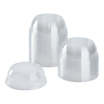 Dome Lid, 12-24 Oz Cup, Clear, PET, Wide Hole, (1000/Case), Karat C-KDL626-WH