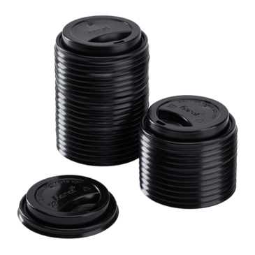 Dome Lid, Black, Plastic, Fits 10 oz. - 20 oz. Cups, 1000/Case, Karat C-KDL516B-PP