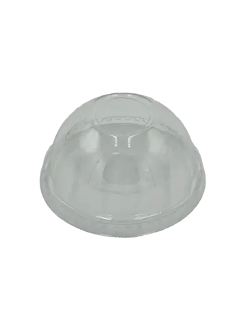 Dome Lid with Hole, Fits 8, 9, and 10 oz, Clear, Plastic, (1,000/Case), Arvesta JDL600