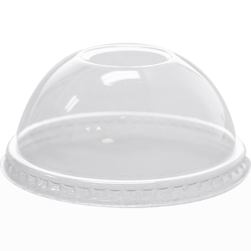 LOLLICUP Dome Lid with Hole, Fits 8, 9, and 10 oz, Clear, Plastic, (1,000/Case), Karat C-KDL78
