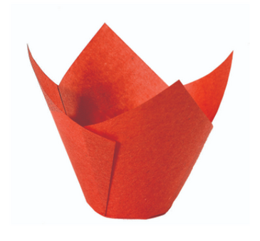 DOT FOODS Baking Cup, 6-7/8" x 6-7/8" x 2", Red, Paper, Tulip, (150/case), Lapaco Paper Products 607-175003