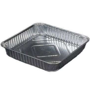 DURABLE PACKAGING INTER. Cake Pan, 9" x 9" x 1-5/16", Silver, Aluminum Foil, Square, (500/Case) Durable Packing 1155-35