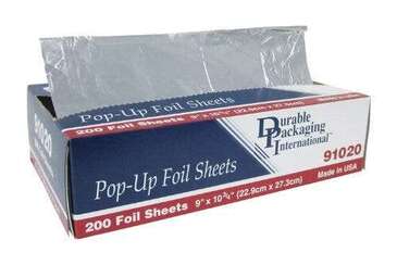 DURABLE PACKAGING INTER. Aluminum Foil Sheets, 9" x 10-3/4", (12/Case) Durable Packaging 91020