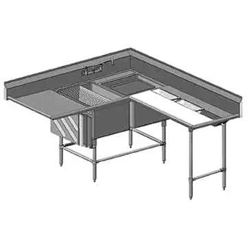 Eagle Group CFNP2840-2-18L-48TR Sink, (2) Two Compartment